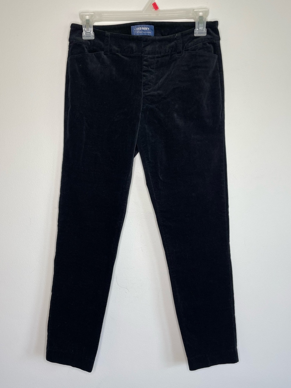 Old Navy Pixie Mid-Rise Solid Black Velvet Skinny Jeans Pants
